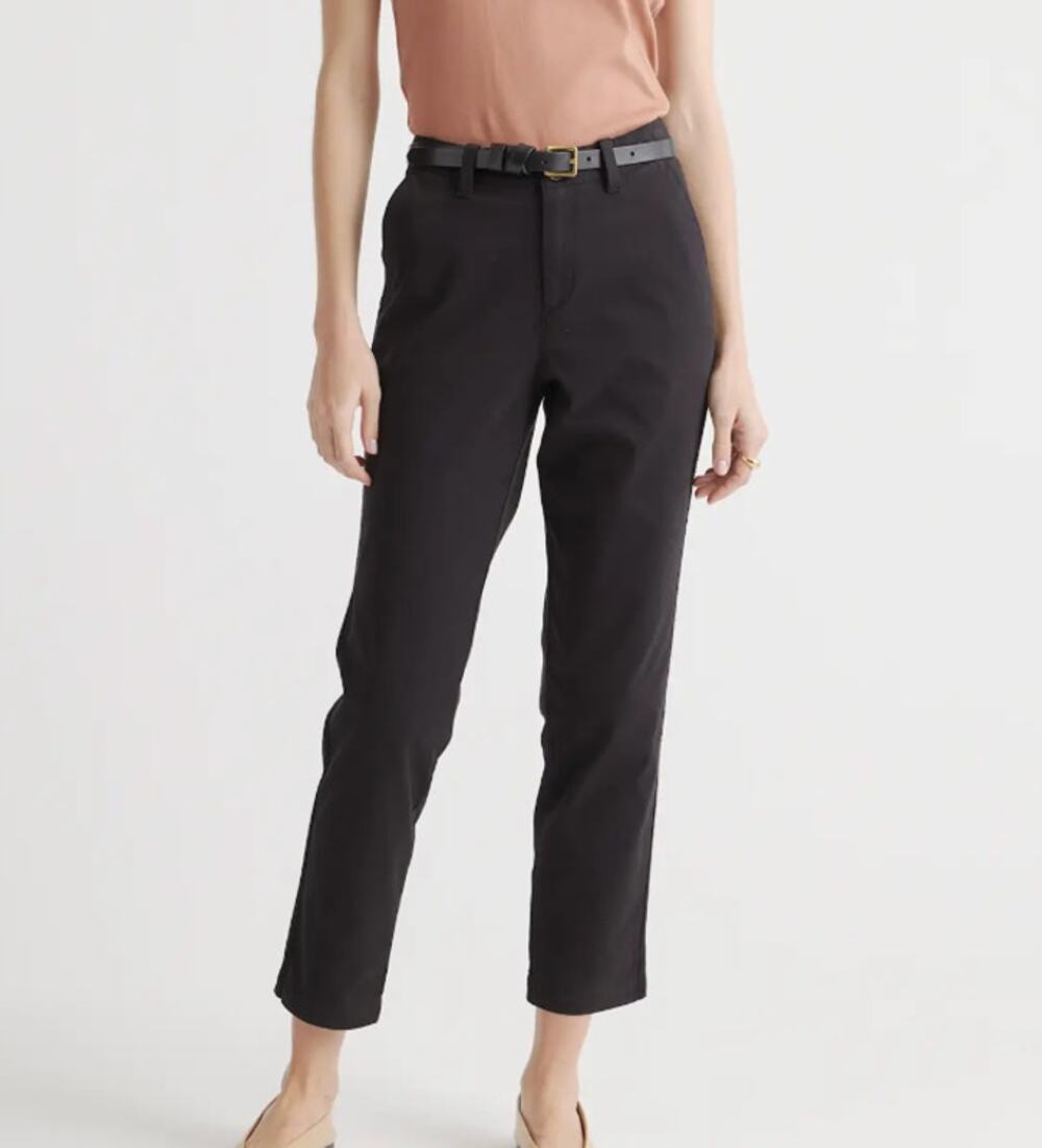 NWT Quince Women's Stretch Cotton Twill Girlfriend Chino Pants Black Size 32